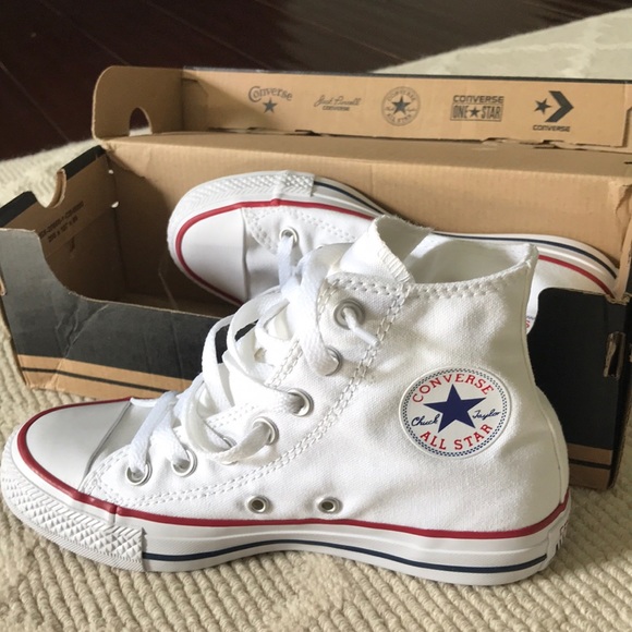 white high top converse size 5